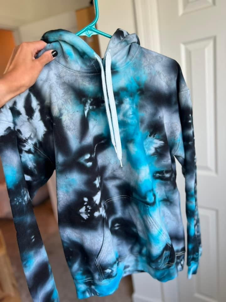 Blue/Black/Gray Tie Dye Hoodie