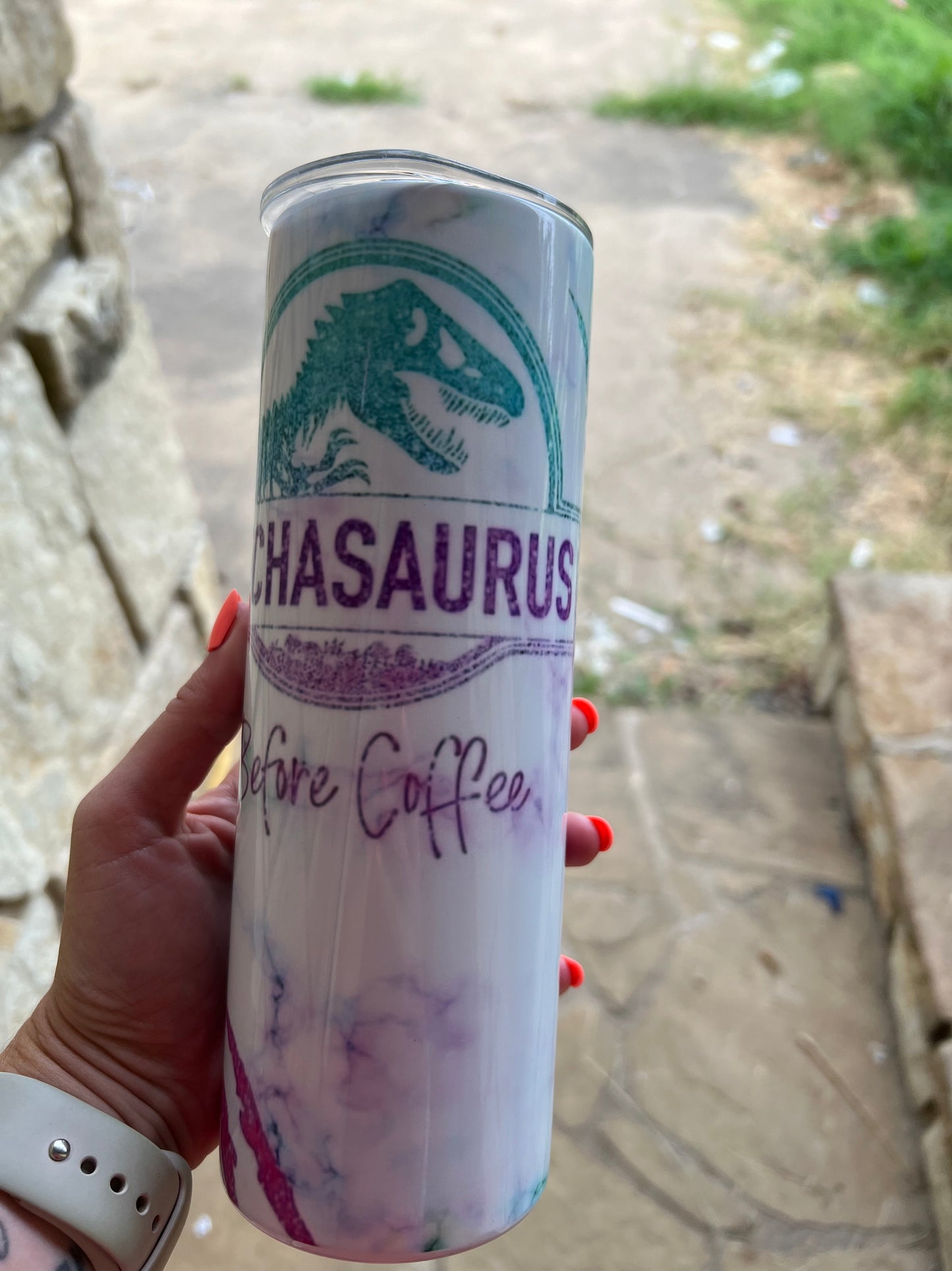 Bitchasaurus Before Coffee 20oz Tumbler