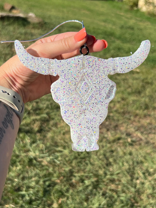 White Bull Skull Freshie