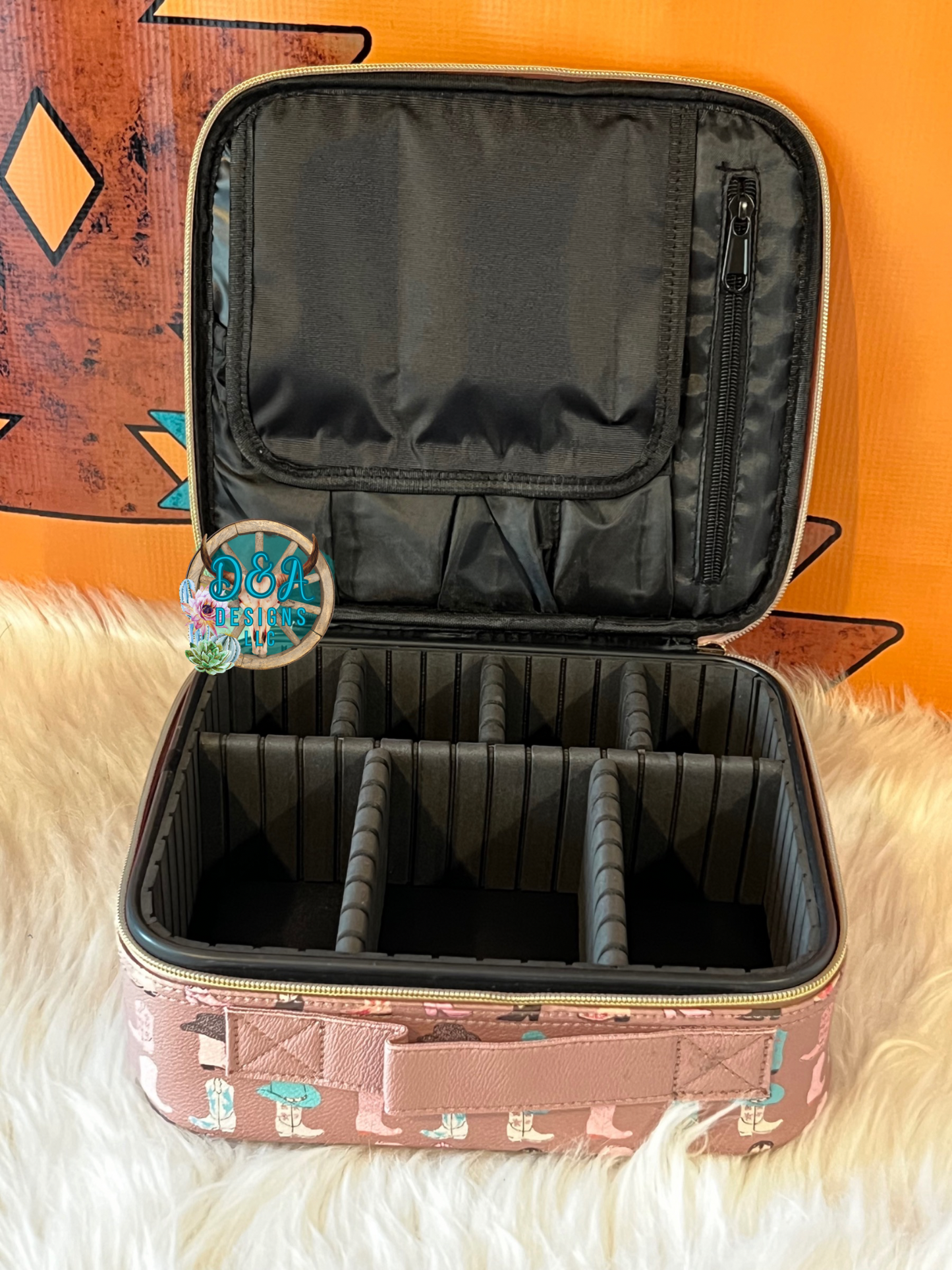 Traveling Makeup Case - Cowgirl Boots