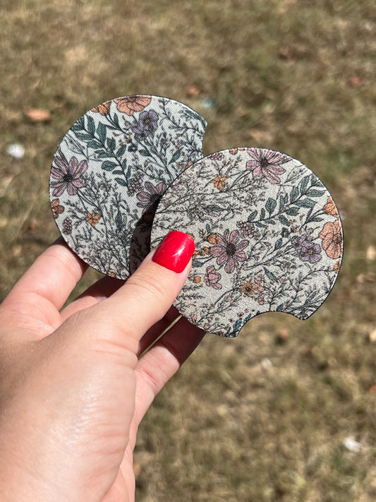 Fall Floral Car Coasters