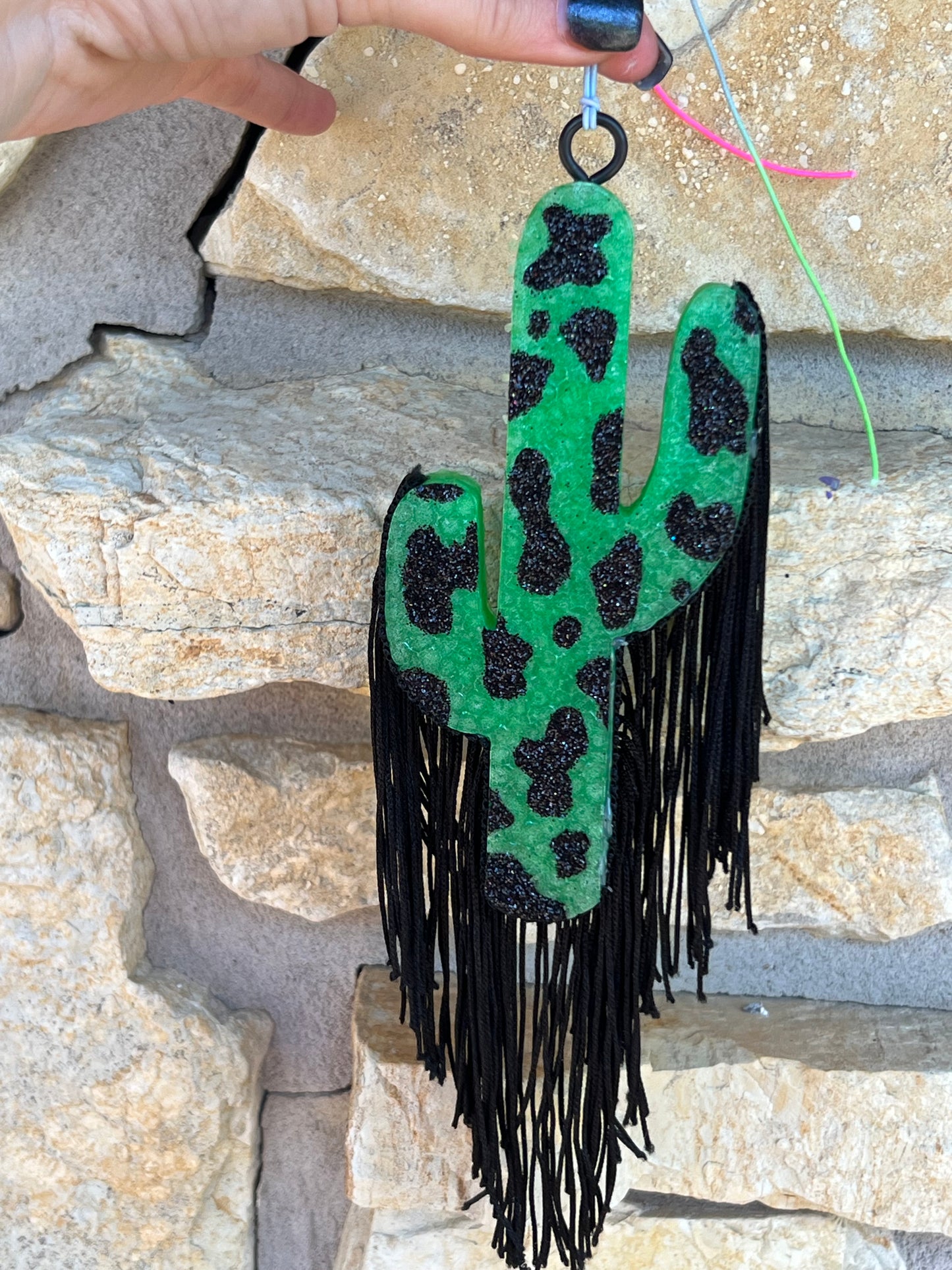 Black and Green Cactus Freshie