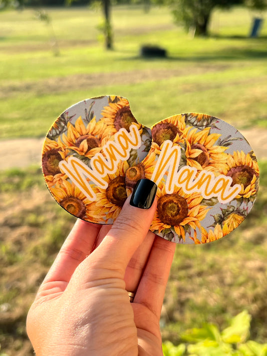 Sunflower Nana Car Coasters