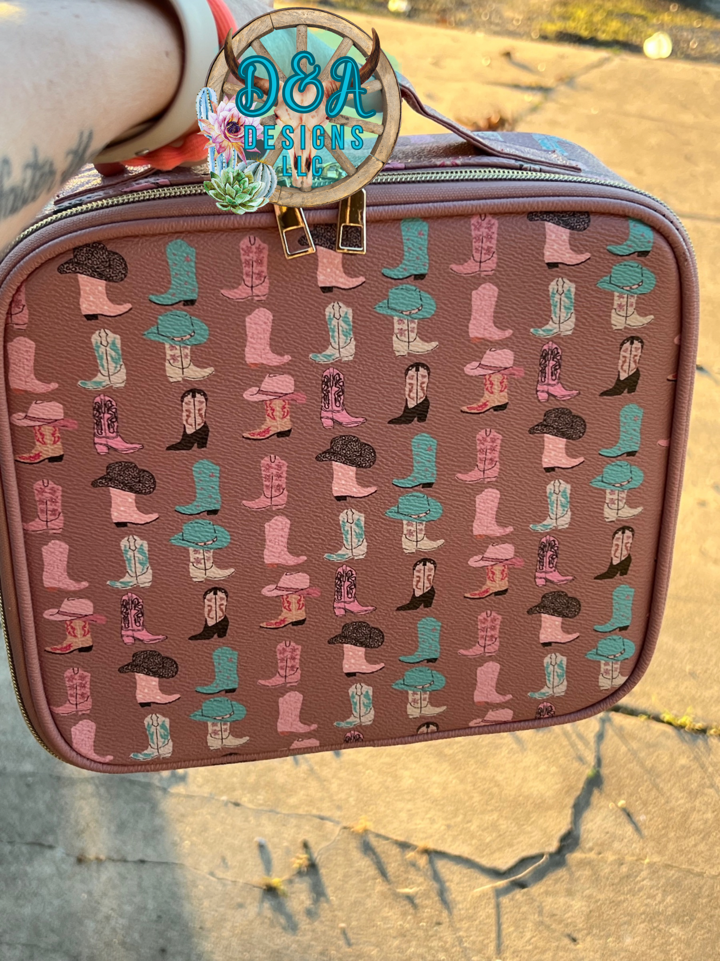 Traveling Makeup Case - Cowgirl Boots