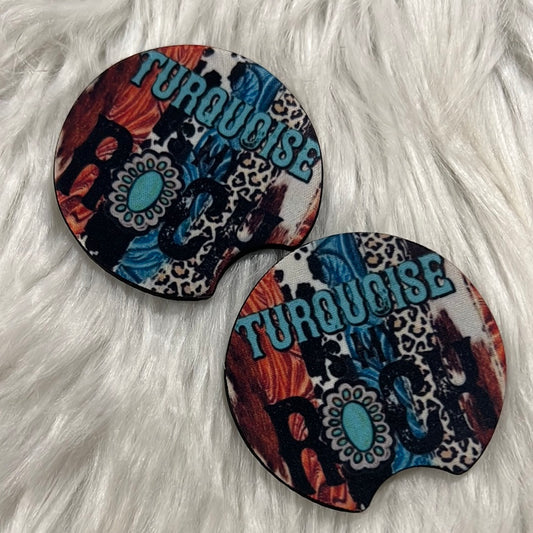 Turquoise is my Rock Car Coasters