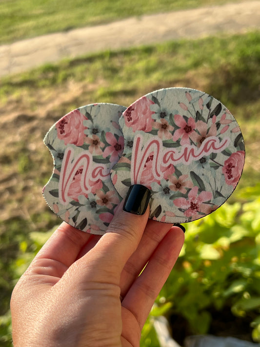 Floral Nana Car Coasters