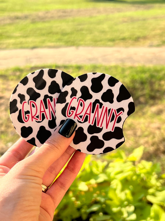 Granny Cow Car Coasters