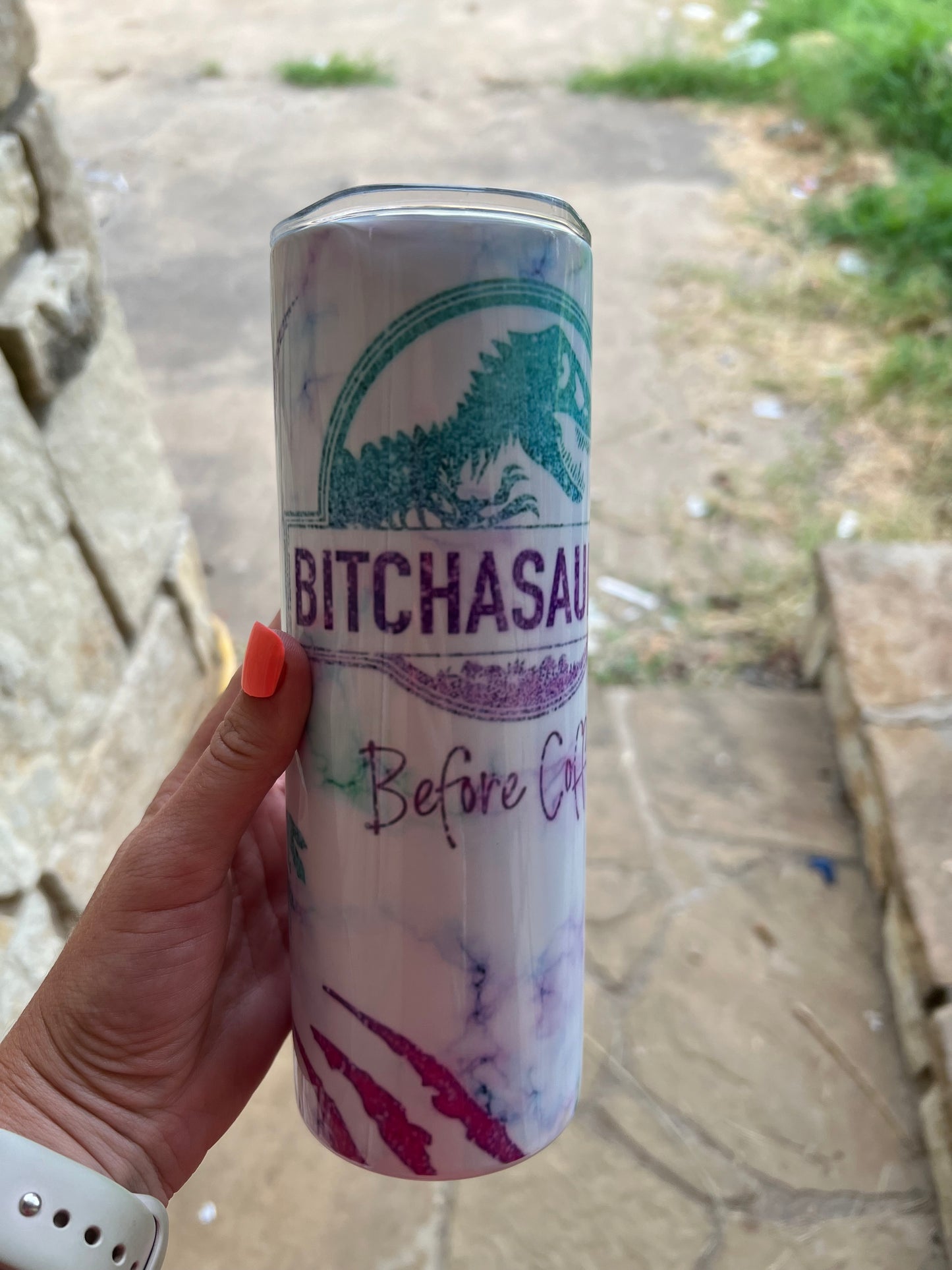 Bitchasaurus Before Coffee 20oz Tumbler