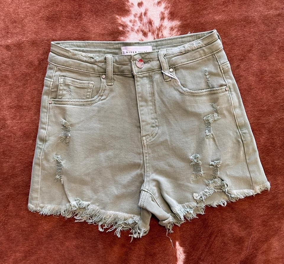 Risen Olive Green Shorts