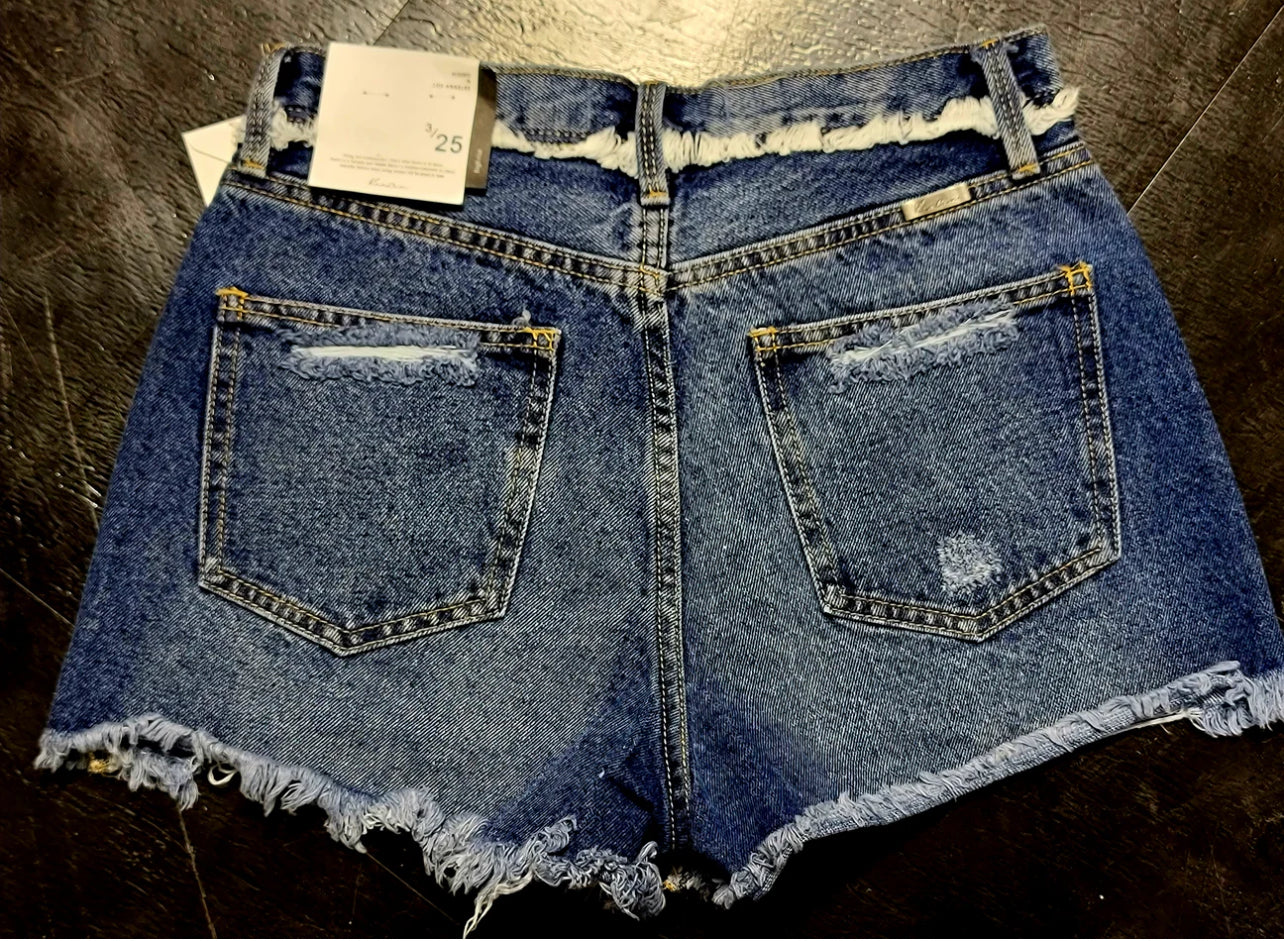 Kancan Distressed Button Fly Shorts