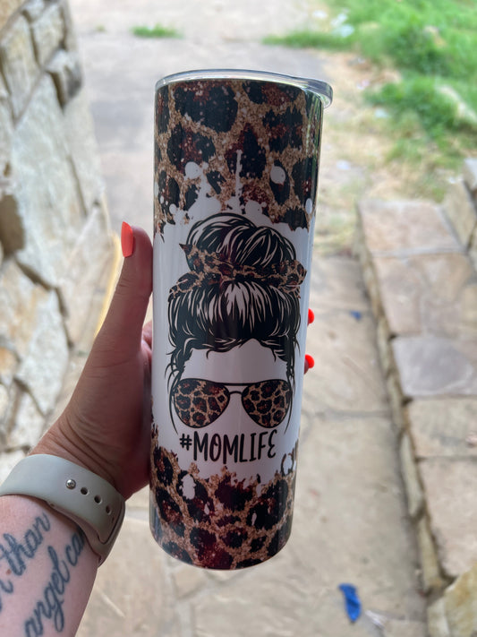 Leopard #MomLife 20oz Tumbler