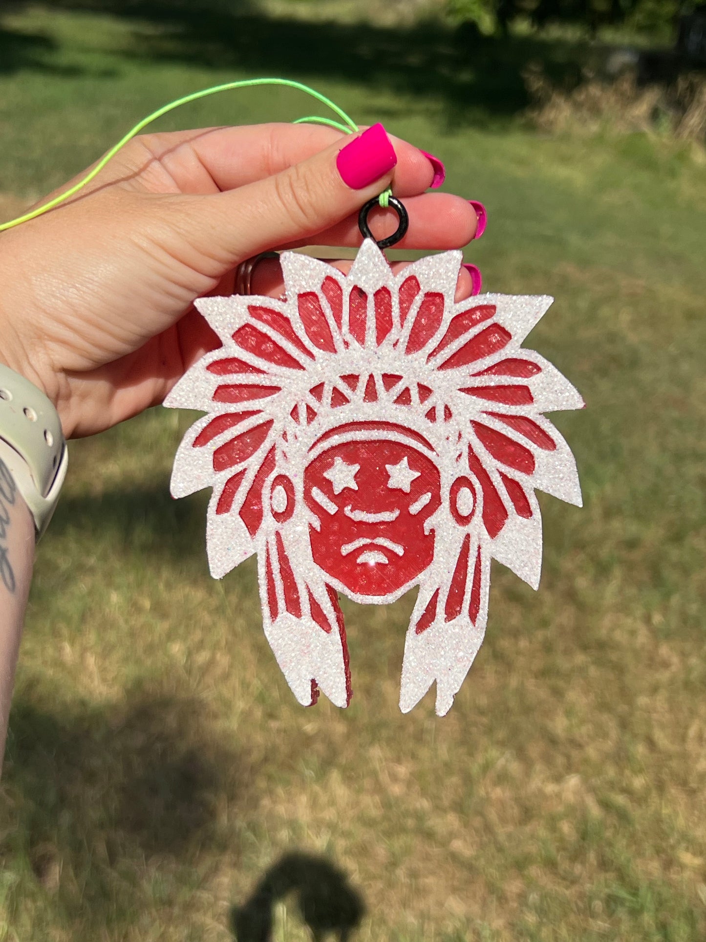 Red and White Indian Head Freshie