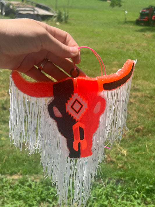 Orange Bull Skull Freshie