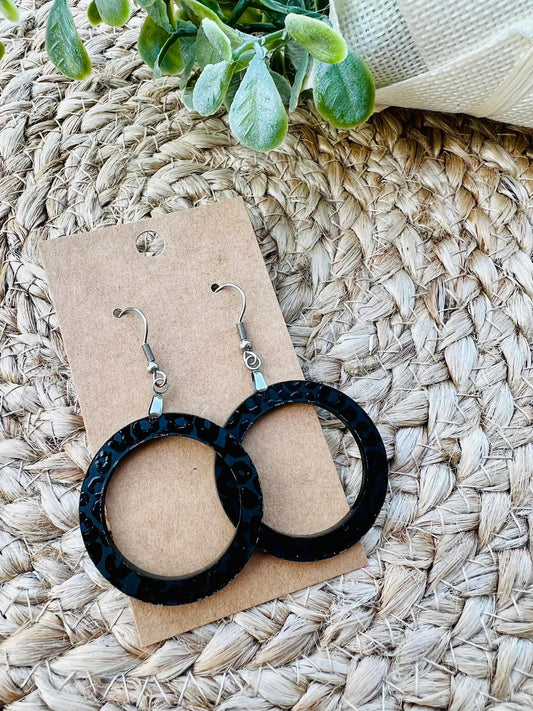 Black Leopard Earrings