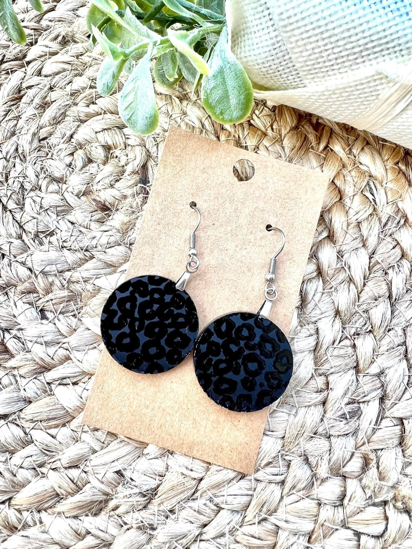 Black Leopard Earrings