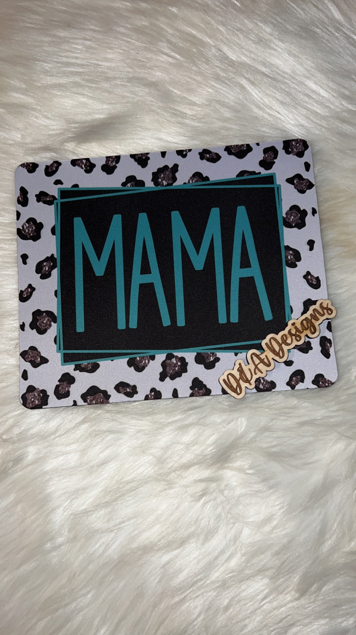 Mama White Leopard Mousepad